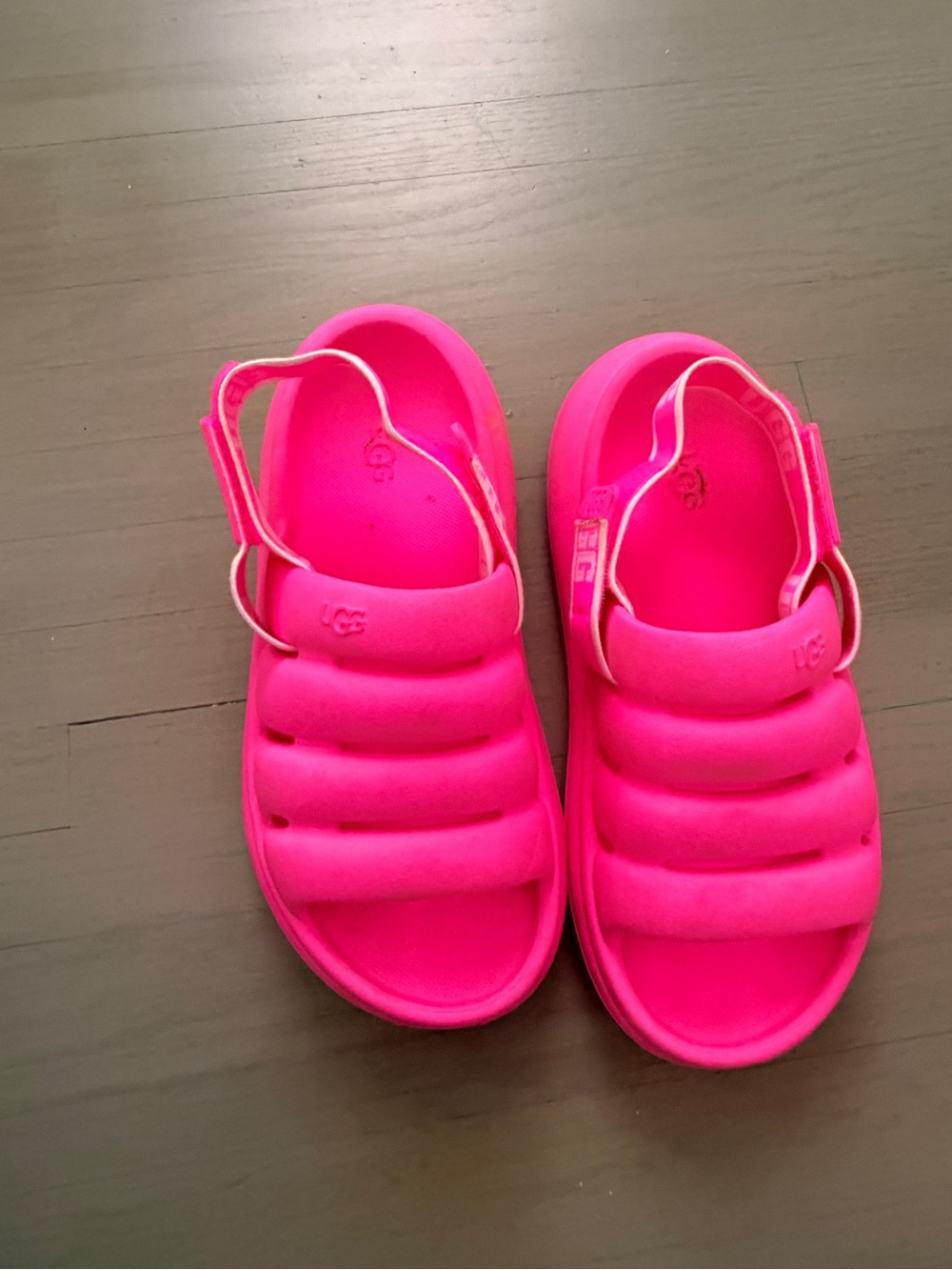 UGG Pink Puffer Slide Cushioned Sandals